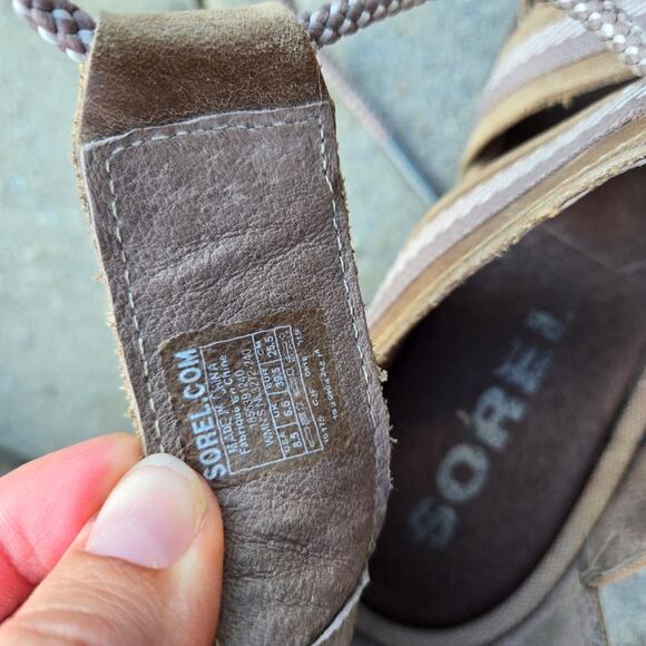 SOREL wedge sandals womens sz 8.5 JOANIE II lace up - Picture 9 of 14